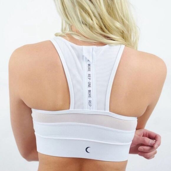 ZYIA ACTIVE White All Star Mesh Back Zip High Support Workout Gym‎ Sports Bra S - Picture 11 of 11